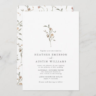 Invitation Mariage végétal minimaliste de Boho