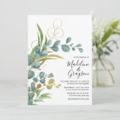 Invitation Mariage végétal moderne Eucalyptus (Debout devant)