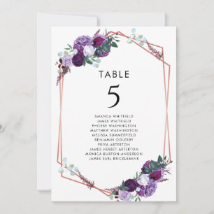 Invitation Mariage végétal pourpre Numéro de tableau