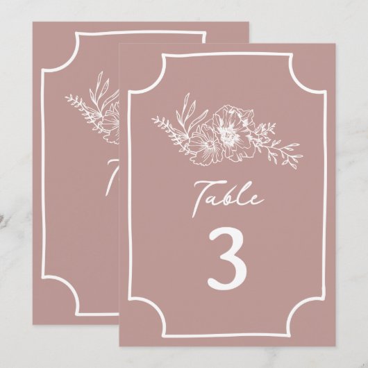 Invitation Mariage végétal rose (Devant / Derrière)