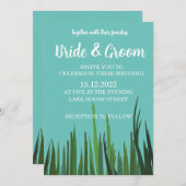 Invitation Mariage végétal vert (Devant / Derrière)