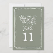 Invitation Mariage végétal vert Sage (Dos)