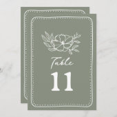 Invitation Mariage végétal vert Sage (Devant / Derrière)