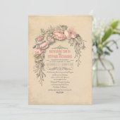 Invitation Mariage végétal vintage (Debout devant)