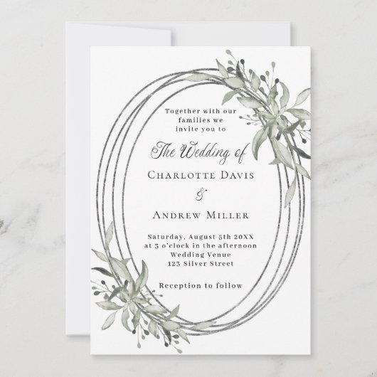 Invitation Mariage verdoyant (Devant)
