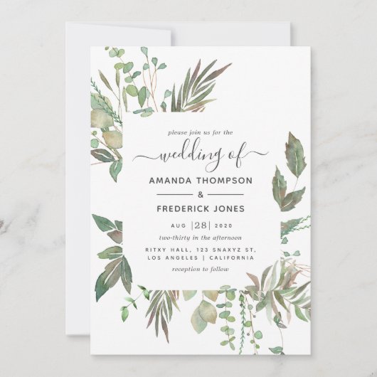 Invitation Mariage verdoyant (Devant)