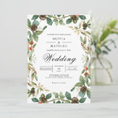 Invitation Mariage verdoyant du bois (Debout devant)