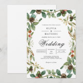 Invitation Mariage verdoyant du bois (Devant / Derrière)