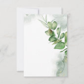 Invitation Mariage verdure aquarelle budget blanc  (Devant)