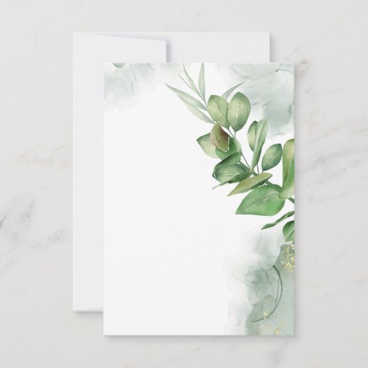 Invitation Mariage verdure aquarelle budget blanc  (Devant)