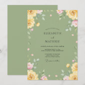 Invitation Mariage verdure de mousse beurrée (Devant / Derrière)