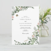 Invitation Mariage verdure et fleurs (Debout devant)