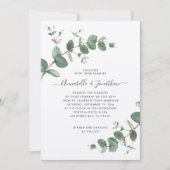 Invitation Mariage verdure Eucalyptus botanique kraft moderne (Devant)