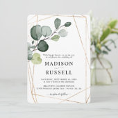 Invitation Mariage Verdure Or Eucalyptus (Debout devant)