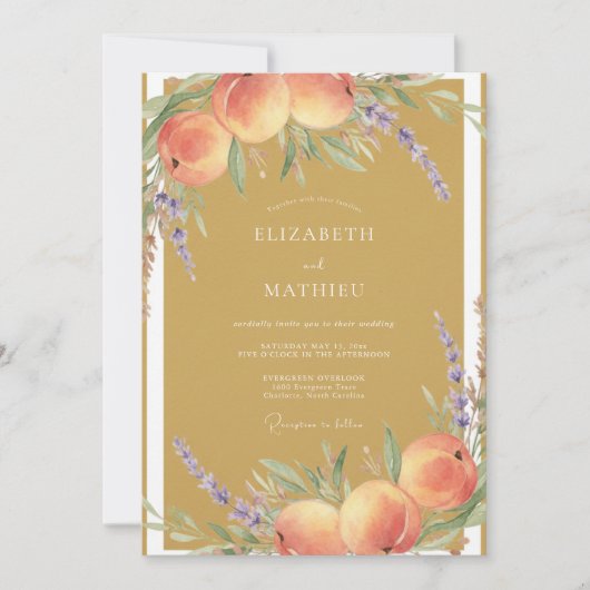 Invitation Mariage Verger Ocre Vivid (Devant)