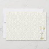 Invitation Mariage verre Bubbly Damask Fête des mariées Invit (Dos)