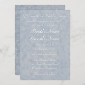 Invitation Mariage verset texture bleue (Devant / Derrière)