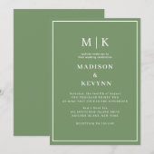 Invitation Mariage Vert (Devant / Derrière)