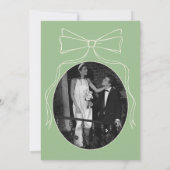 Invitation Mariage vert à la main tiré Quirky Bow (Dos)