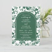 Invitation Mariage Vert Antique Chinoiserie (Debout devant)