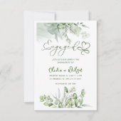 Invitation mariage vert aquarelle enregistrer la date invitat (Devant)