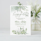 Invitation mariage vert aquarelle enregistrer la date invitat (Debout devant)