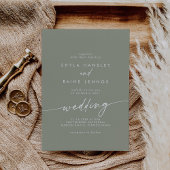 Invitation Mariage vert Boho Chic Sage