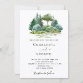 Invitation Mariage vert boisé (Devant)