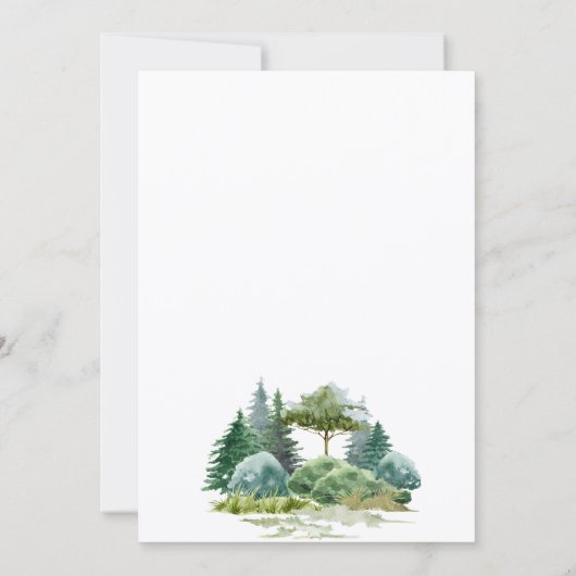 Invitation Mariage vert boisé (Dos)