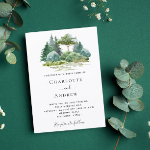 Invitation Mariage vert boisé