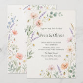 Invitation Mariage Vert Botanique Rustique (Devant / Derrière)