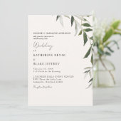Invitation Mariage Vert Clair Champagne (Debout devant)