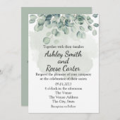 Invitation MARIAGE VERT customisé SAUVER LES DATES (Devant / Derrière)