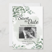 Invitation MARIAGE VERT customisé SAUVER LES DATES (Devant)