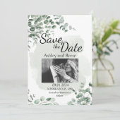 Invitation MARIAGE VERT customisé SAUVER LES DATES (Debout devant)