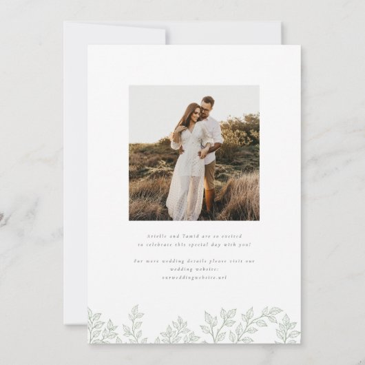 Invitation Mariage vert de Forest Grove Sage (Dos)