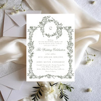 Mariage vert de la couronne végétale Monogramme Sa