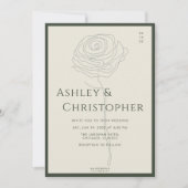 Invitation Mariage vert de la mousse foncée florale dessinée  (Devant)