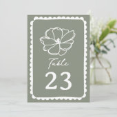 Invitation Mariage vert de la taille des fleurs (Debout devant)