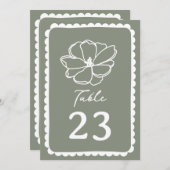 Invitation Mariage vert de la taille des fleurs (Devant / Derrière)