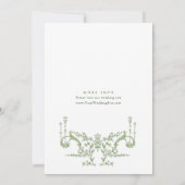 Invitation Mariage vert de l'âge orné victorien Grace Floral (Dos)