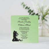Invitation Mariage vert de mariée et de chambre (Debout devant)
