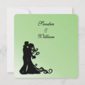Invitation Mariage vert de mariée et de chambre (Dos)