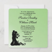 Invitation Mariage vert de mariée et de chambre (Devant)