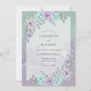 Invitation Mariage Vert de Perwinkle à la Menthe