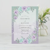 Invitation Mariage Vert de Perwinkle à la Menthe (Debout devant)