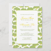 Invitation Mariage vert de printemps de l'arbre Ginkgo (Devant)