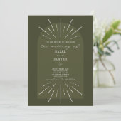 Invitation Mariage vert de script Arche d'art en ligne (Debout devant)