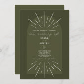 Invitation Mariage vert de script Arche d'art en ligne (Devant / Derrière)