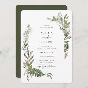 Invitation Mariage vert d'olivier